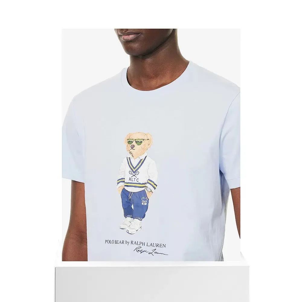 P130 Style number: RL001] Ralph Lauren/Ralph Lauren 25ss new bear print round neck short sleeves are always on the shelves